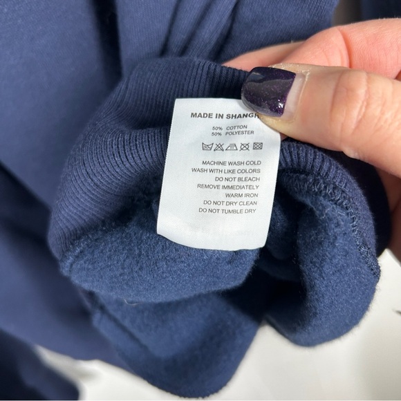 Lushanghai Bull Graphic Navy Long Sleeve Hoodie Medium - Picture 7 of 7